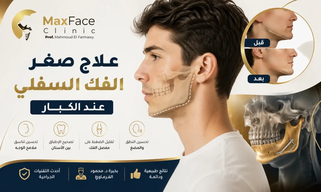 علاج صغر الفك السفلي عند الكبار | أفضل طرق العلاج بالجراحة أو التقويم علاج صغر الفك السفلي عند الكبار